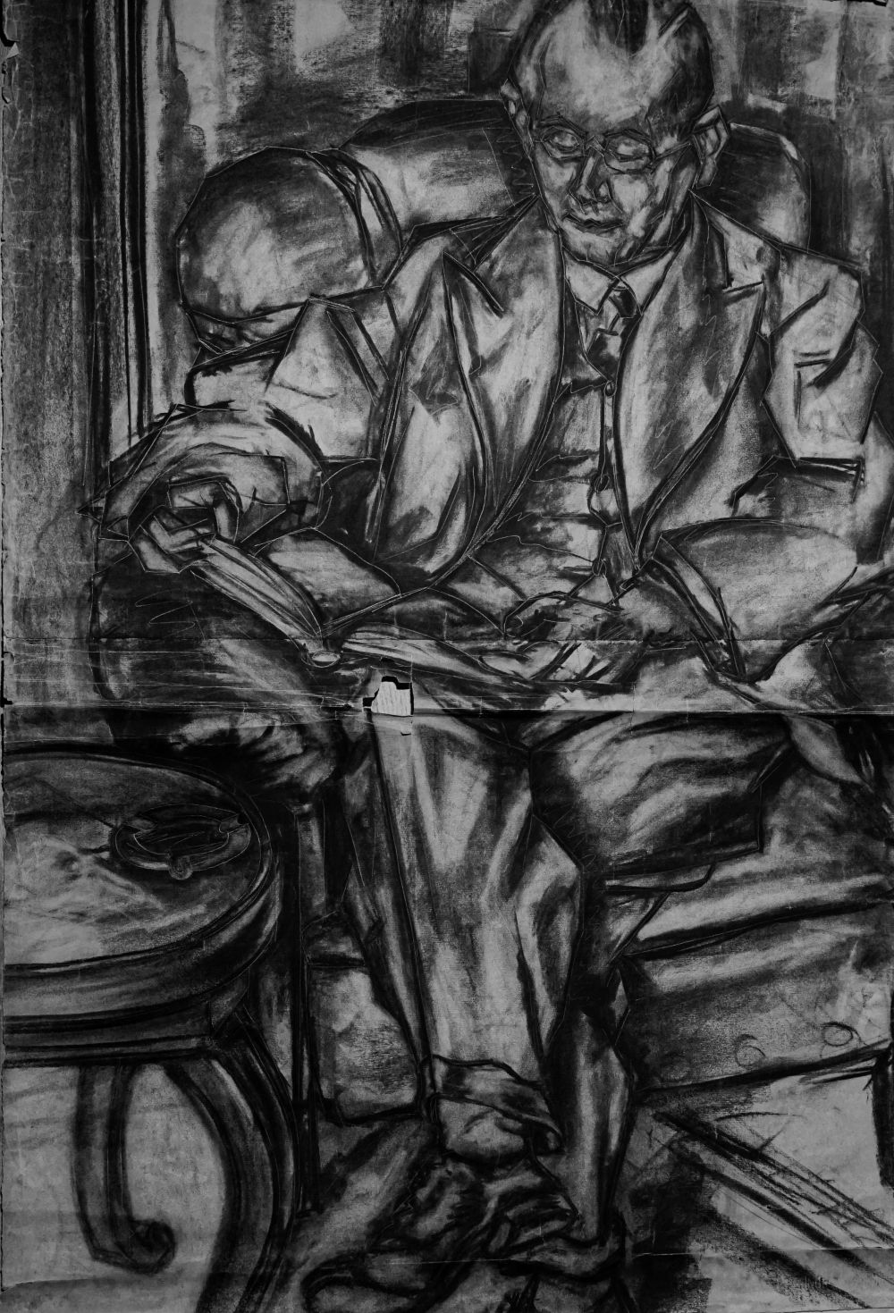 Lesender Herr im Sessel. Worpswede 1930er Jahre. Hanna Ahrens