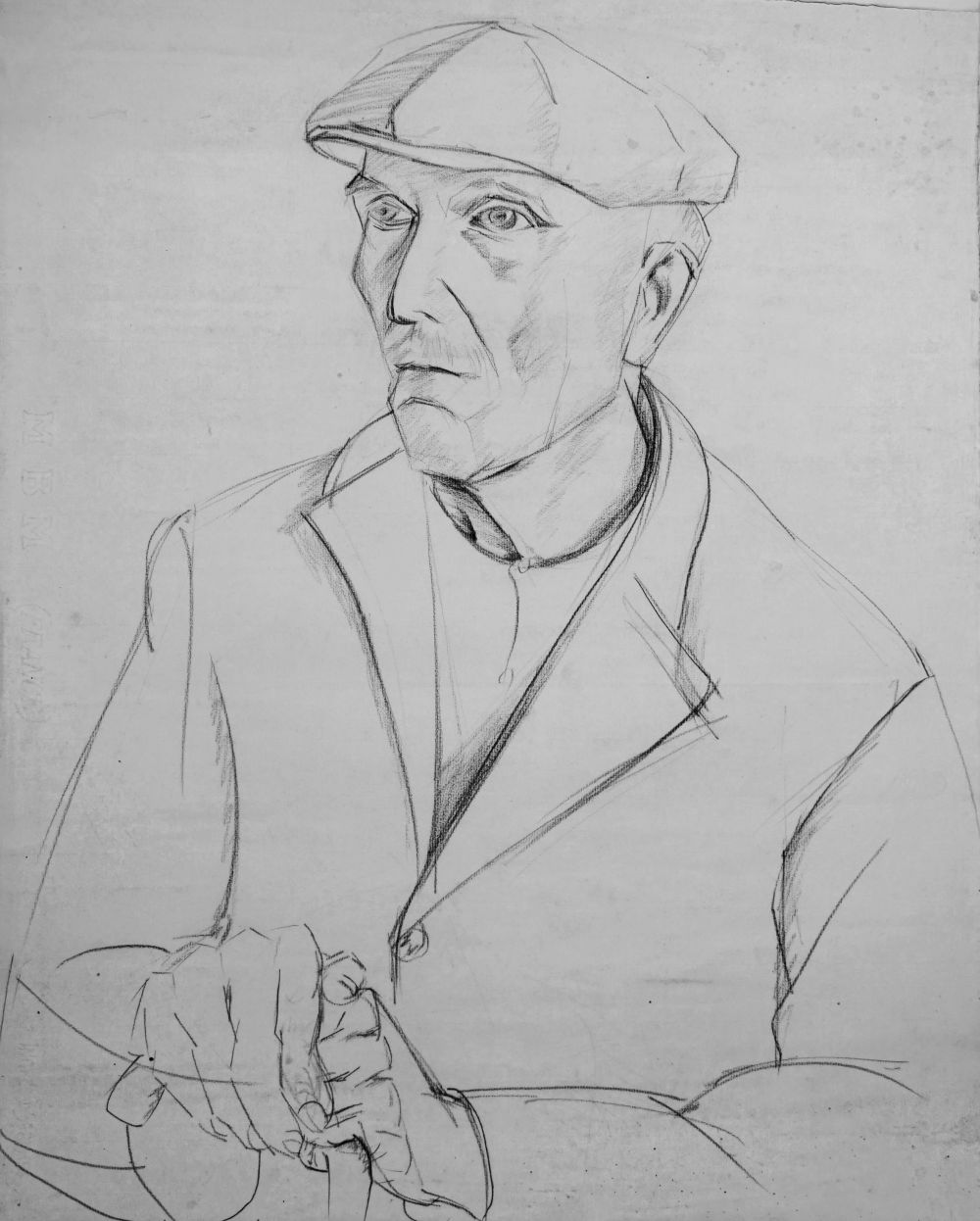 Dorfbewohner mit Mütze. Worpswede 1930er Jahre. Hanna Ahrens