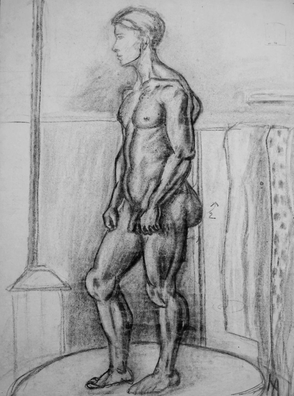 Männlicher Akt 1. 1928, Paris. Hanna Ahrens