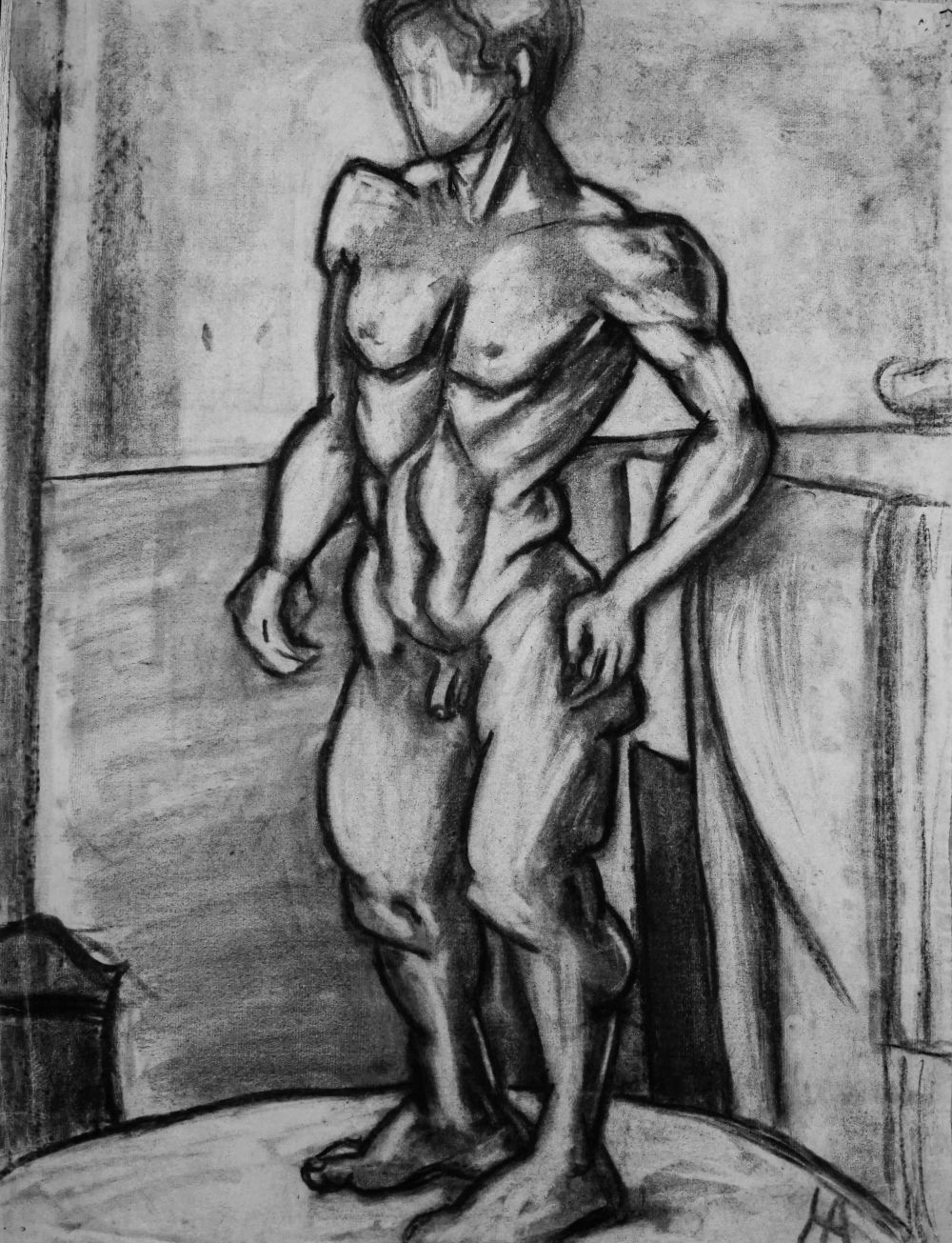 Männlicher Akt 2. 1928, Paris. Hanna Ahrens