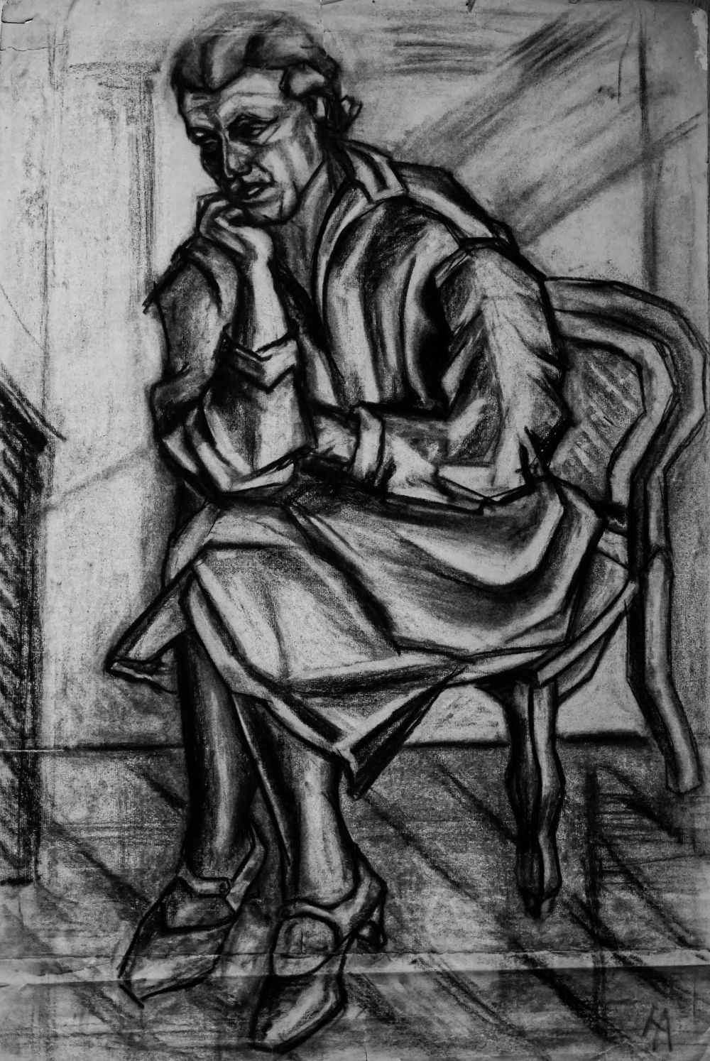 Portrait Nachdenkliche Frau. Worpswede 1930er Jahre. Hanna Ahrens